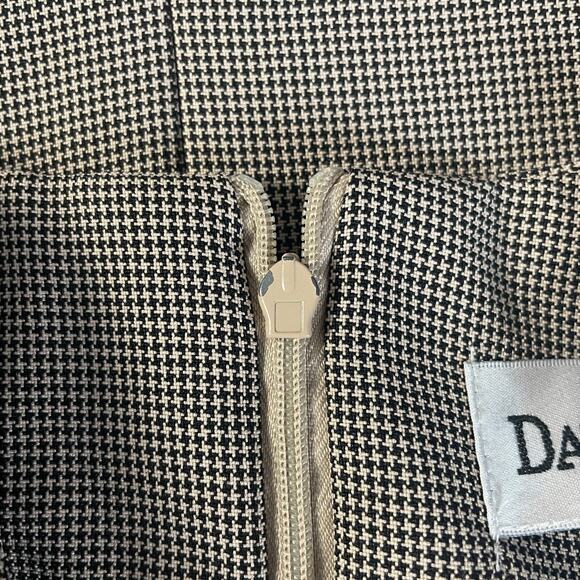 Vintage Tank Top Size 16 Black Cream Striped Minimalist Secretary Chic 90s Y2K - Picture 8 of 13